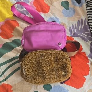 Set of 2 Lululemon Pink & Brown Belt Bags